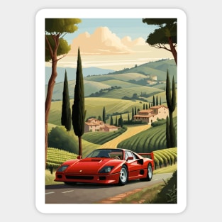 Italian F40 Classic Car Poster Sticker